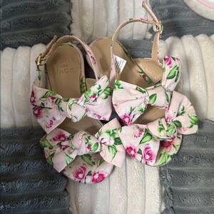 Janie and Jack Pink Floral Baby Sandals